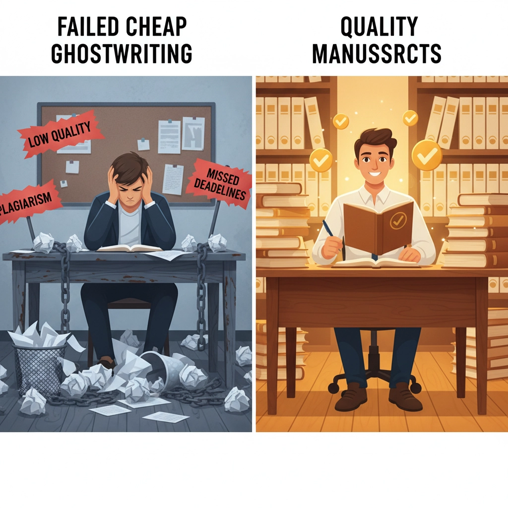 ROI calculation worksheet showing ghostwriting investment versus projected book earnings over time