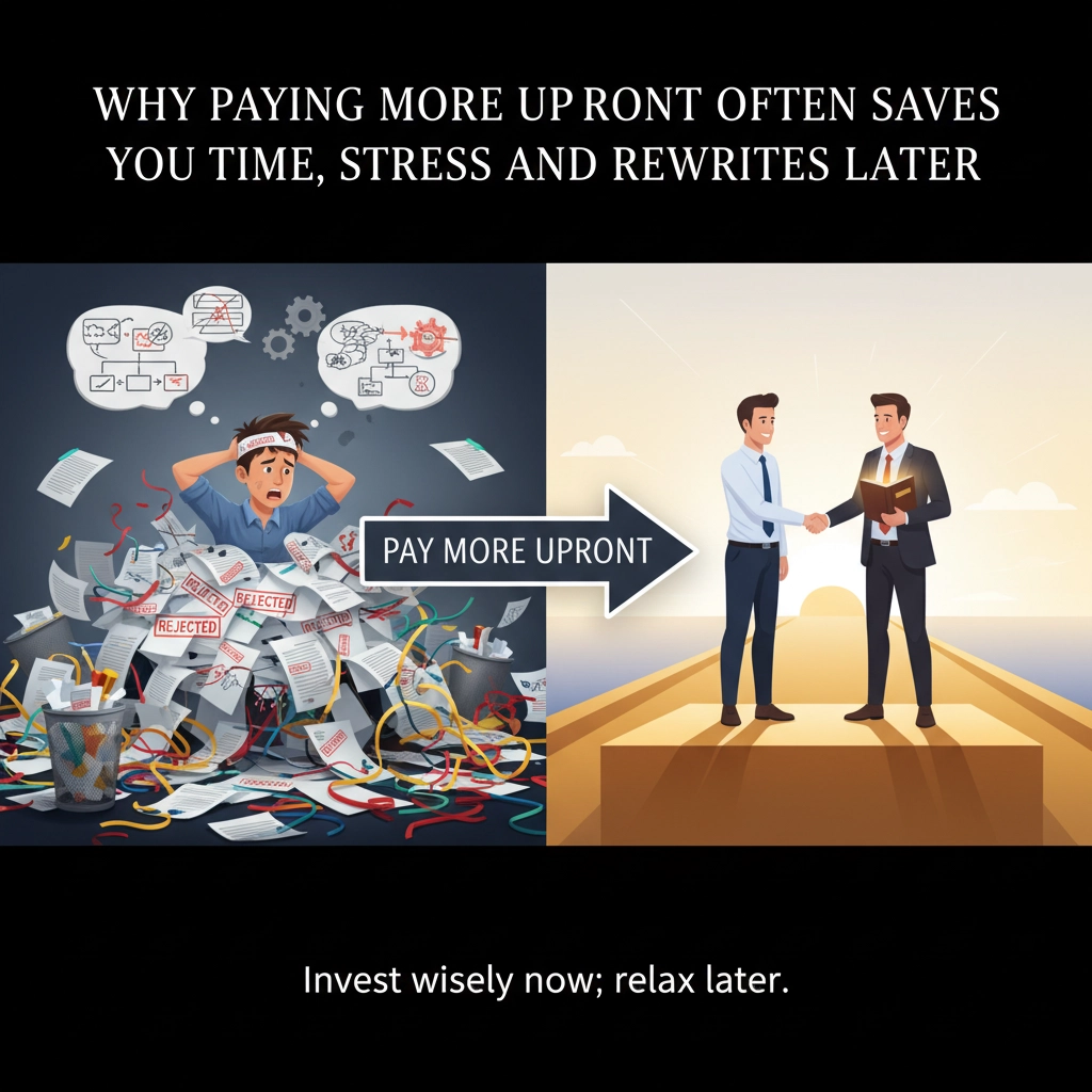 Why Paying More Upfront Often Saves You Time, Stress, and Rewrites Later