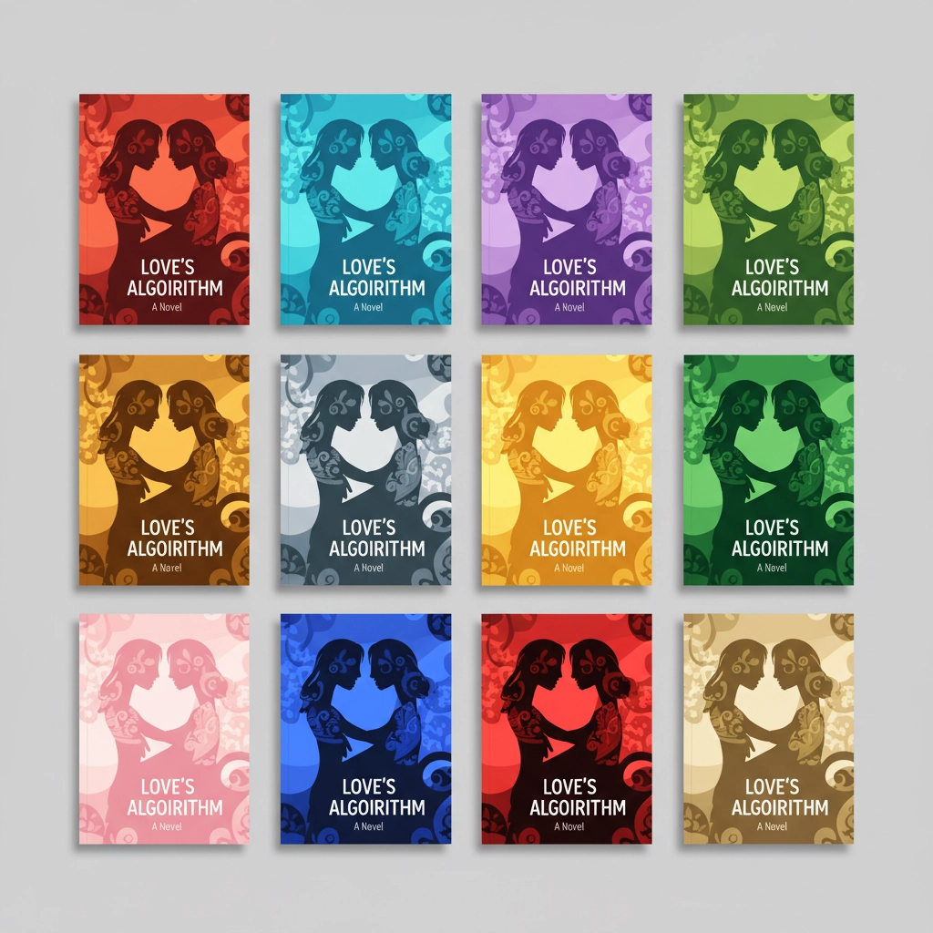 Grid layout showing identical book covers with slight variations, representing formulaic AI-generated content